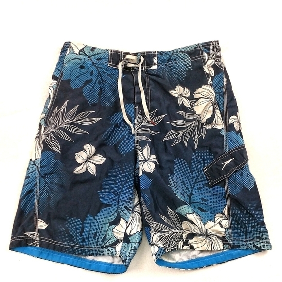 Speedo Blue Tropical Swim Trunks - Picture 1 of 4